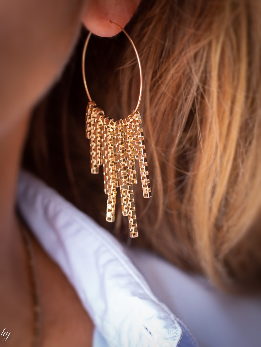 Marylin chain hoops earrings luj paris jewels